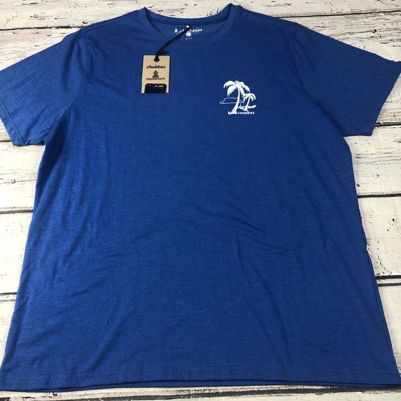 New Men's Chubbies The Relaxer Short Sleeve T-Shirt Blue Size 2XL NWT - Picture 1 of 11